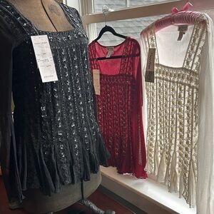 Papillon beaded sheer sexy pullover special event wear size medium NWT 3 colors